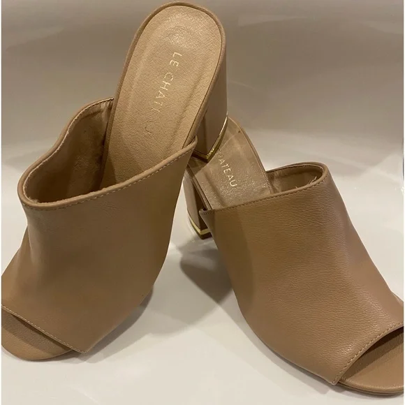 Le Chateau Nude Mules - New - Size 37 - Picture 1 of 3